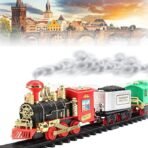PascolChoo Choo Classical Train Set - Electric Train Toy for Boys Girls Smokes,