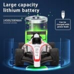 High Speed RC Car, 2WD F1 Car for Boys & Girls, 5+ Years, 1:14 Scale, Smoke Spray, Light & Flame, Rechargeable, White - Image 6