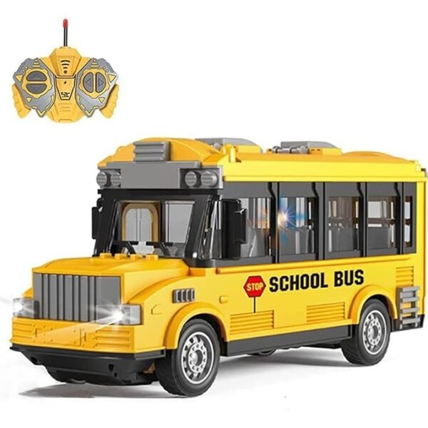 Remote Control School Bus, Open and Close Door, LED Lights RC Bus