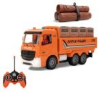 6 Channel Rechargeable Remote Control 2 in 1 RC Cargo/Log Truck with Working Head Light, Sound Effect and Demo Mode Construction Truck Toy - Image 5