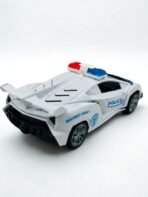 Remote Control Police Car Toy, Sports Racing Design with LED Light Bar, White and Blue - Image 3