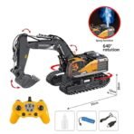 11CH RC Construction Toy for Boys - 2400mAh RC Excavator Toy with Metal Shovel/Spray/Lights/Sounds, RC Digger Construction Vehicles Toys Excavator Toys Gift - Image 5