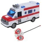 Rc Ambulance Toy, Four-Way Kids Toys With Lights Remote Control Ambulance Flexible Simulation With Wheels For Land For Beach For Grass