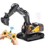 11CH RC Construction Toy for Boys - 2400mAh RC Excavator Toy with Metal Shovel/Spray/Lights/Sounds, RC Digger Construction Vehicles Toys Excavator Toys Gift - Image 9