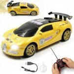 Big Remote Control Car Blue | 2.4G Rechargeable Car with 150m Range | LED Lights & Spray Effect | High-Speed Drift Toy