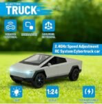 RC Tesla Remote Control Cybertruck Model Car with LED Lights, Rechargeable Battery and Controller - Image 5