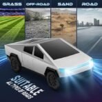 RC Tesla Remote Control Cybertruck Model Car with LED Lights, Rechargeable Battery and Controller - Image 4