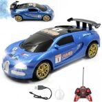 Big Remote Control Car Blue | 2.4G Rechargeable Car with 150m Range | LED Lights & Spray Effect | High-Speed Drift Toy - Image 3