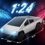 RC Tesla Remote Control Cybertruck Model Car with LED Lights, Rechargeable Battery and Controller