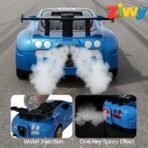 Big Remote Control Car Blue | 2.4G Rechargeable Car with 150m Range | LED Lights & Spray Effect | High-Speed Drift Toy - Image 2