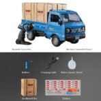 Remote Control Car Kei Truck, 1:16 Scale RC Transport Pickup Truck with Spray and Light, 2.4GHz All Terrain RC Cars for Teens and Adults Christmas or Birthday Gift - Image 2